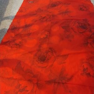 Red Orange Flower Cashmere scarf